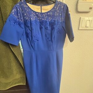 ANTONIO MELANI Blue Sequin Embellished Midi Dress